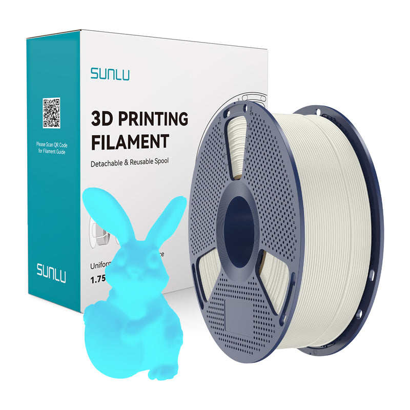 Sunlu PLA Glow-in-the-Dark Filament (White and Blue) - Image 1