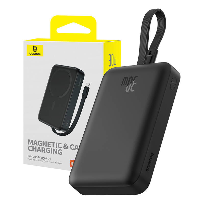 Powerbank Baseus Magnetic Mini 10000mAh, USB-C 30W MagSafe (black) - Image 1