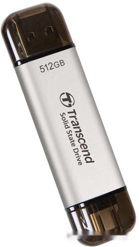 External SSD TRANSCEND ESD310 512GB USB-C USB 3D NAND Write speed 900 MBytes/sec Read speed 1050 MBytes/sec TS512GESD310S