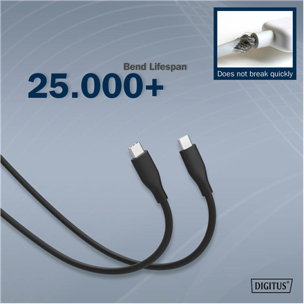 Digitus | Silicone connection cable, 0.5 m | AK-300341-005-S | USB-C to USB-C