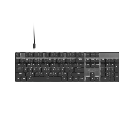 Natec Amberjack | Keyboard | Wired | US | Linear | White backlight, Hot-swappable switches, Anti-ghosting, Built-in memo