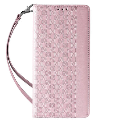 Magnet Strap Case for Samsung Galaxy S23+ Flip Wallet Mini Lanyard Stand Pink — Hurtel