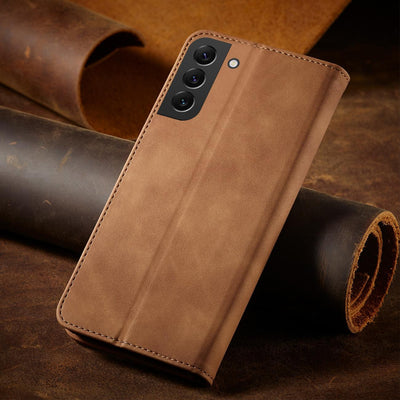 Magnet Fancy Case for Samsung Galaxy S23+ flip cover wallet stand brown — Hurtel