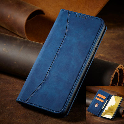 Magnet Fancy Case for Samsung Galaxy S23 Ultra Cover with Flip Wallet Stand Blue — Hurtel