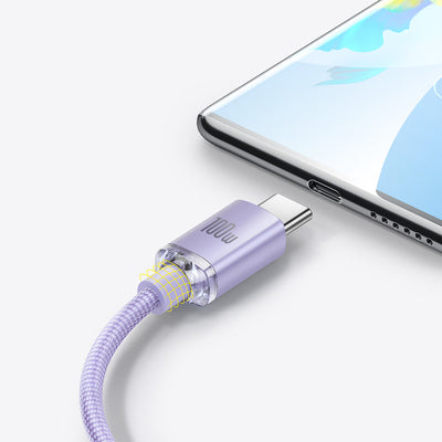 Baseus Crystal Shine Series cable USB cable for fast charging and data transfer USB Type A - USB Type C 100W 2m purple (CAJY0
