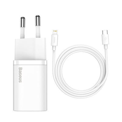 Baseus Super Si 1C fast USB Type C charger 20W Power Delivery + USB Type C - Lightning cable 1m white (TZCCSUP-B02)