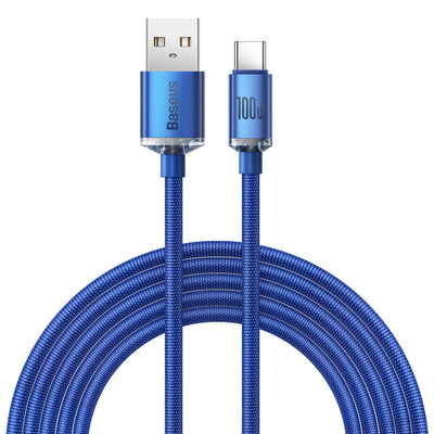 Baseus Crystal Shine Series cable USB cable for fast charging and data transfer USB Type A - USB Type C 100W 2m blue (CAJY000