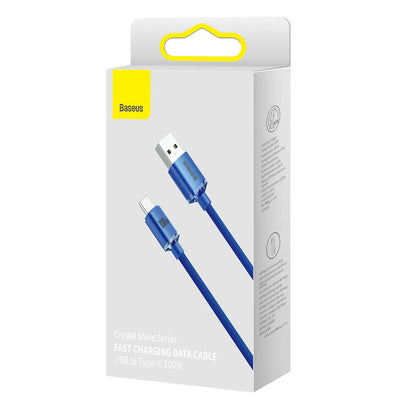 Baseus Crystal Shine Series cable USB cable for fast charging and data transfer USB Type A - USB Type C 100W 2m blue (CAJY000