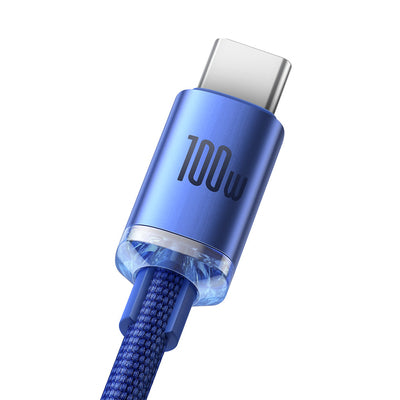 Baseus Crystal Shine Series cable USB cable for fast charging and data transfer USB Type A - USB Type C 100W 2m blue (CAJY000