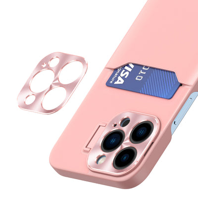 Leather Stand Case for iPhone 14 Pro Card Wallet Cover with Stand Pink — Hurtel