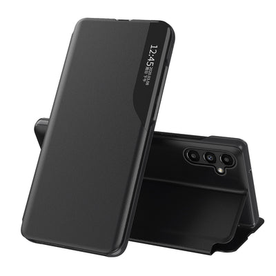 Eco Leather View Case case for Samsung Galaxy A14 with a flip stand black — Hurtel