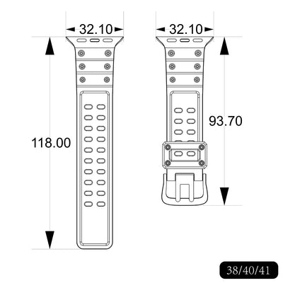 Strap Triple Protection for Apple Watch 38 / 40 / 41 mm band bracelet - white — Hurtel