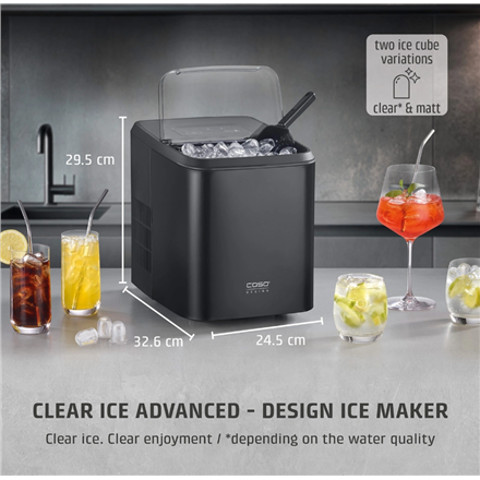 Caso Ice Cube Maker | Clear Ice Advanced | Power 130 W | Capacity 1.5 L | Matt Black