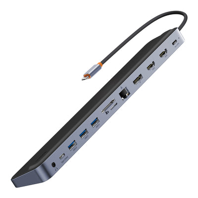 Baseus EliteJoy Gen2 Universal 12-in-1 USB HUB with 25cm USB-C Cable, Notebook Stand, USB-A / USB-C / DP / HDMI / SD / TF / R