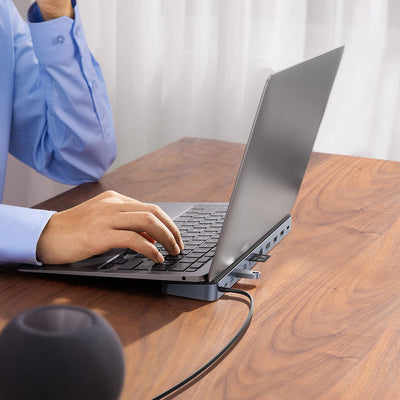 Baseus EliteJoy Gen2 Universal 12-in-1 USB HUB with 25cm USB-C Cable, Notebook Stand, USB-A / USB-C / DP / HDMI / SD / TF / R