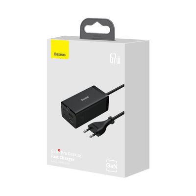 Baseus fast charger GaN5 Pro HUB HDMI 2 x USB-C / USB-A / HDMI 4K 30Hz 1.5m black + USB-C cable - USB-C 100W 40Gb/s (USB4) 1m