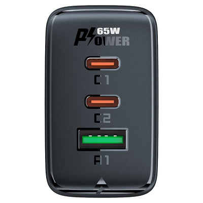 Acefast fast charger GaN (2xUSB-C / USB-A) PPS / PD / QC4+ 65W black (A41)