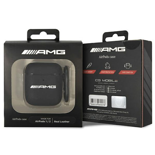 AMG AMA2SLWK AirPods cover black/black Leather — Mercedes