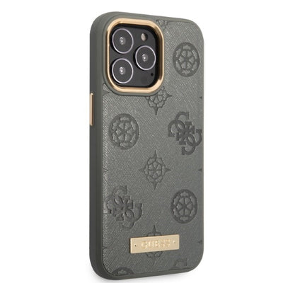 Guess GUHMP13LSAPSTG iPhone 13 Pro / 13 6.1" grey/grey hardcase Peony Logo Plate MagSafe