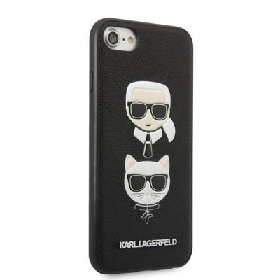 Karl Lagerfeld KLHCI8SAKICKCBK iPhone 7/8 / SE 2020 / SE 2022 black/black hardcase Saffiano Karl&Choupette Head
