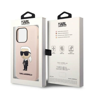 Karl Lagerfeld KLHCP14LSNIKBCP iPhone 14 Pro 6.1" hardcase pink/pink Silicone Ikonik