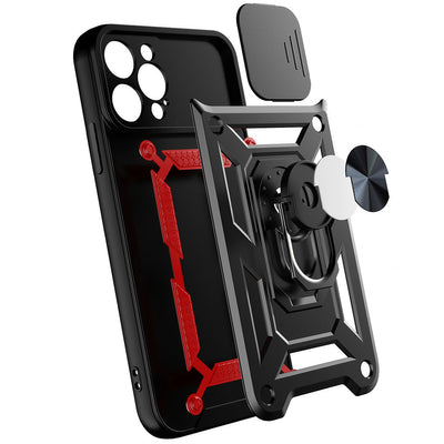 Hybrid Armor Camshield case for Motorola Moto G62 5G armored case with camera cover black — Hurtel