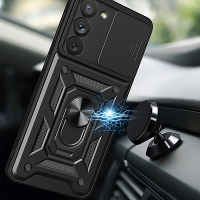 Hybrid Armor Camshield case for Samsung Galaxy S23+ armored case with camera cover blue — Hurtel
