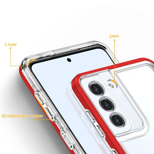 Clear 3in1 case for Samsung Galaxy S23+ silicone cover with frame red — Hurtel