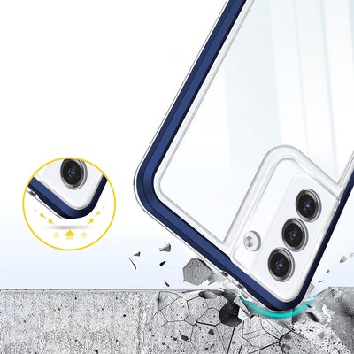 Clear 3in1 case for Samsung Galaxy S23 silicone cover with frame blue — Hurtel