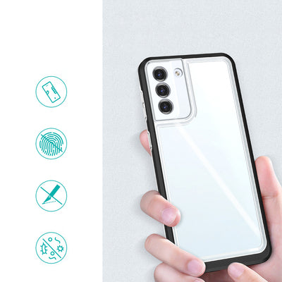 Clear 3in1 case for Samsung Galaxy S23 silicone cover with frame black — Hurtel