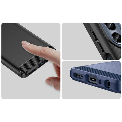 Carbon Case for Motorola Moto G62 5G flexible silicone carbon cover black — Hurtel