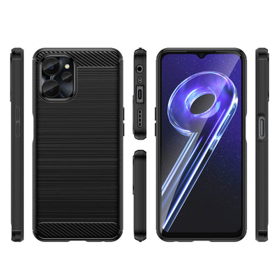 Carbon Case for Realme 10 5G / Realme 9i 5G Flexible Silicone Carbon Cover Black — Hurtel