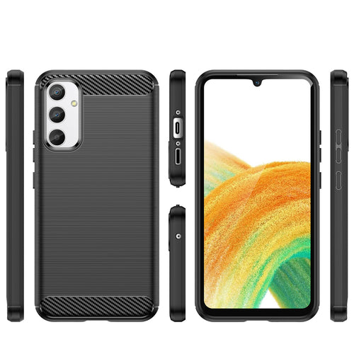 Carbon Case case for Realme 10 Pro flexible silicone carbon cover black — Hurtel