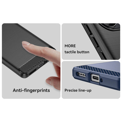 Carbon Case case for Realme 10 Pro+ flexible silicone carbon cover black — Hurtel