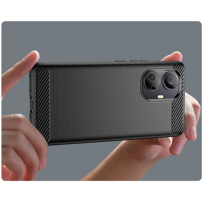 Carbon Case case for Realme 10 Pro+ flexible silicone carbon cover black — Hurtel