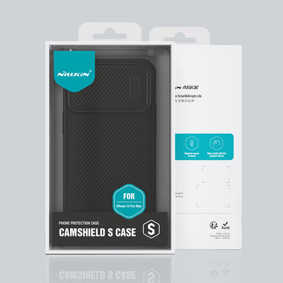 Nillkin CamShield S Case iPhone 14 Pro Max Armored Cover Camera Protector Blue