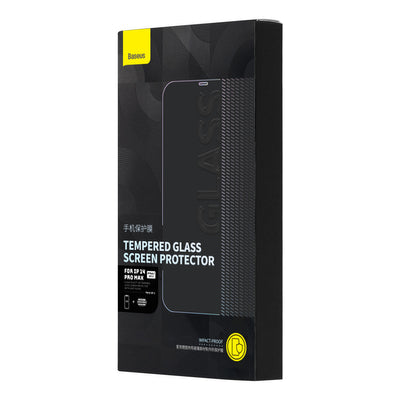 Baseus Set of 2x Tempered Glass for iPhone 14 Pro Max Full Screen with Speaker Cover 0.3mm + Mounting Frame