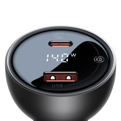 Baseus Digital Display Fast Car Charger USB-A / USB-C PD3.1 140W black + USB-C cable Baseus Superior Series 5A 240W 1m black