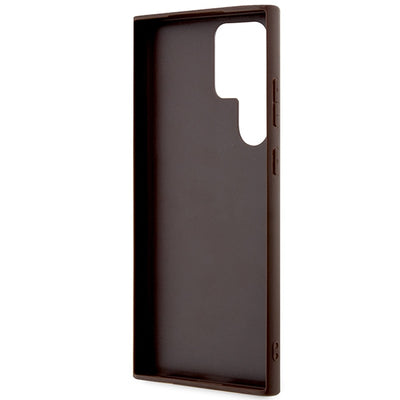 Guess GUHCS23LG4GFBR S23 Ultra S918 brown/brown hard case 4G Metal Gold Logo
