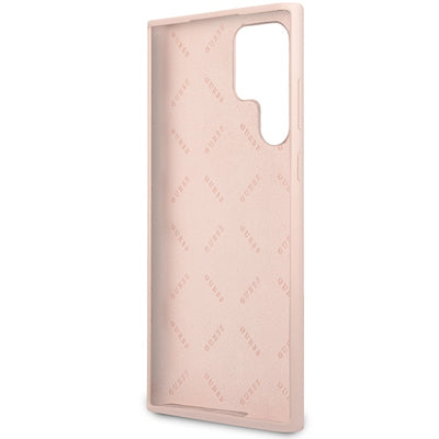 Guess GUHCS23LLSLMGPP S23 Ultra S918 pink/pink hardcase Silicone Script Metal Logo