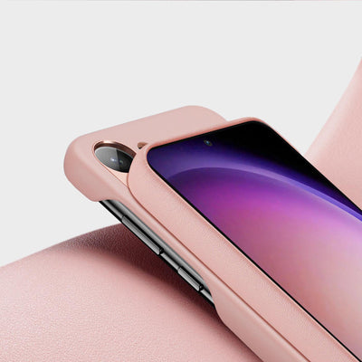 Dux Ducis Grit case for Samsung Galaxy S23+ elegant case made of artificial leather pink