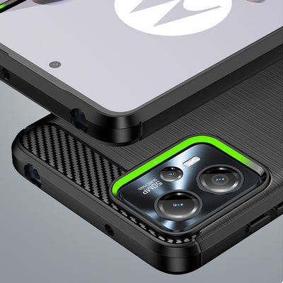 Carbon Case for Motorola Moto G13 flexible silicone carbon cover black — Hurtel