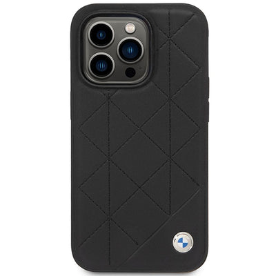 Case BMW BMHCP14L22RQDK iPhone 14 Pro 6.1" black/black Leather Quilted