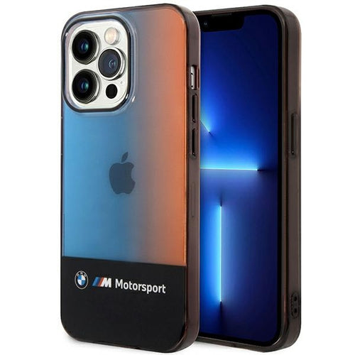 BMW Half Tricolor Case for iPhone 14 Pro Max 6.7" - Black