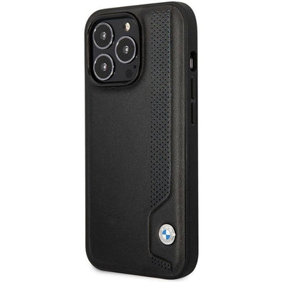 Case BMW BMHCP14X22RBDK iPhone 14 Pro Max 6.7" black/black hardcase Leather Blue Dots