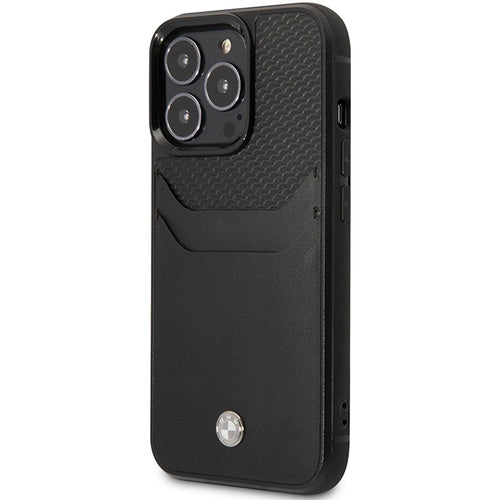 Case BMW BMHCP14X22RSEPK iPhone 14 Pro Max 6.7" black/black Leather Card Slot