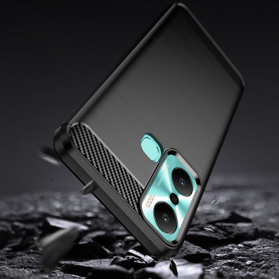 Carbon Case case for Infinix Hot 20 Play flexible silicone carbon cover black — Hurtel