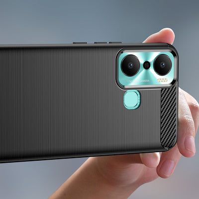 Carbon Case case for Infinix Hot 20 Play flexible silicone carbon cover black — Hurtel