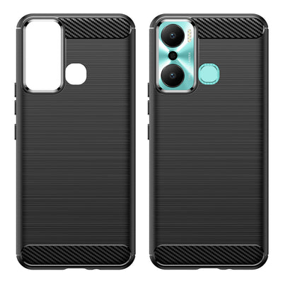Carbon Case case for Infinix Hot 20 Play flexible silicone carbon cover black — Hurtel