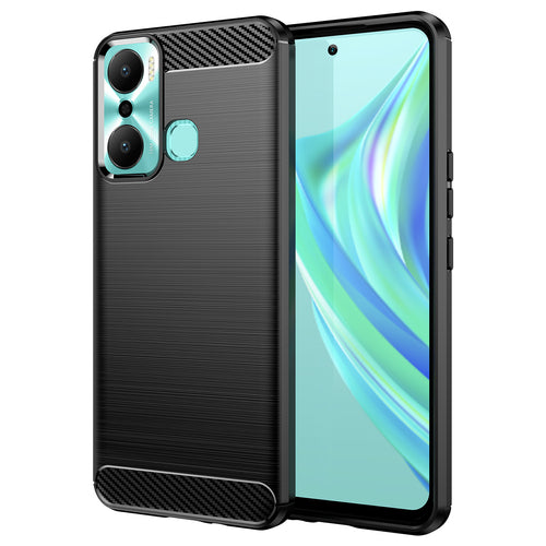 Carbon Case case for Infinix Hot 20 Play flexible silicone carbon cover black — Hurtel